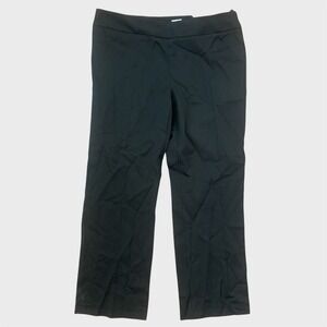 Armani Women's Sz 12 Black Wool Straight Leg Dress Trouser Pants Luxury Designer